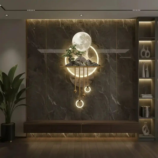 Lunar Harmony LED Wall Art Moonlight Glow
