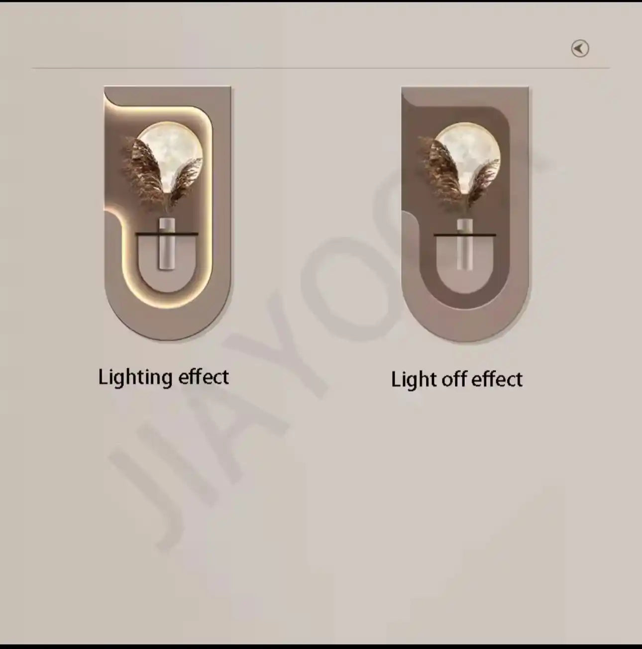 Lunar Pampas LED Wall Art-Light Brown