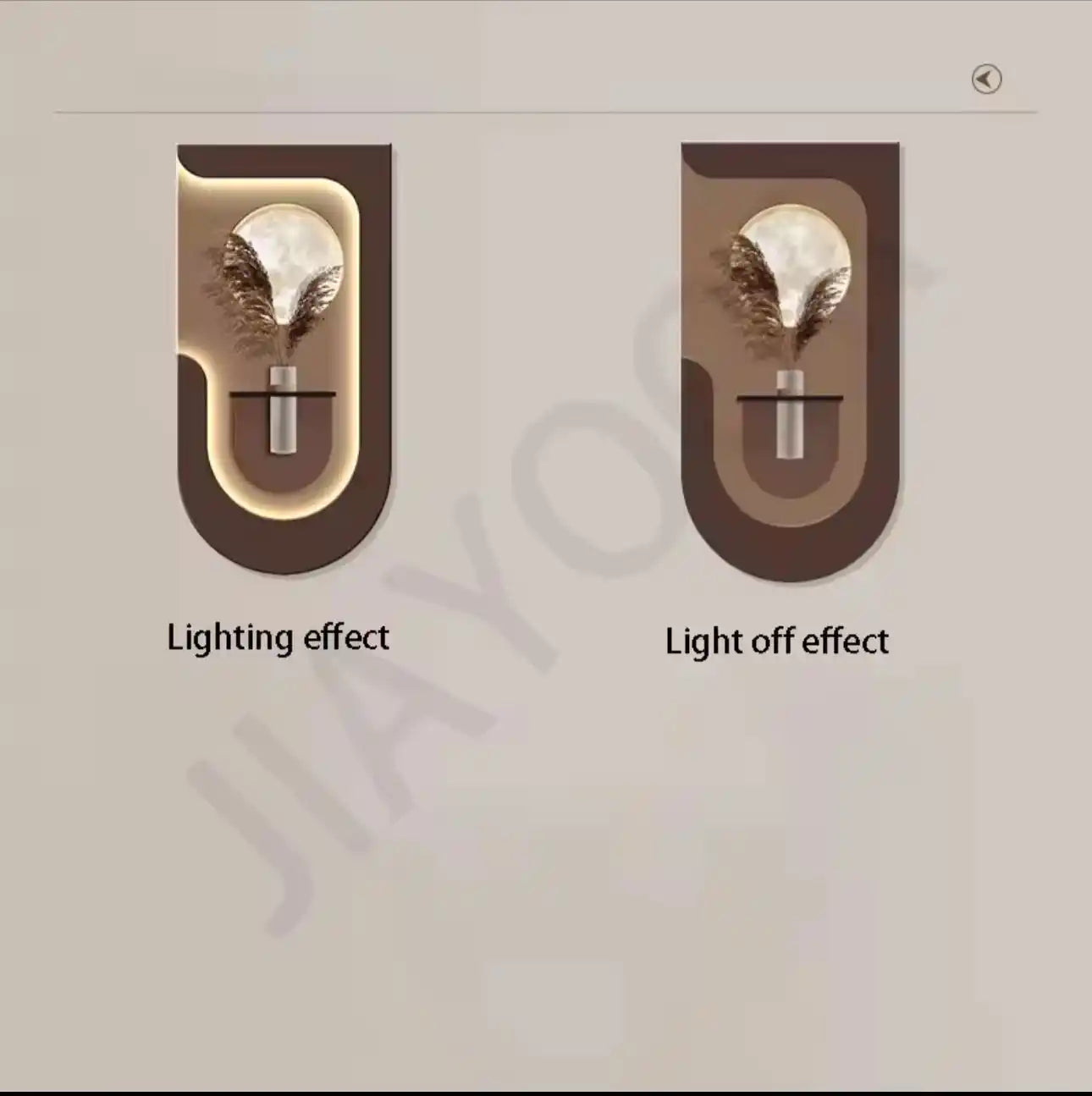 Lunar Pampas LED Wall Art-Light Brown