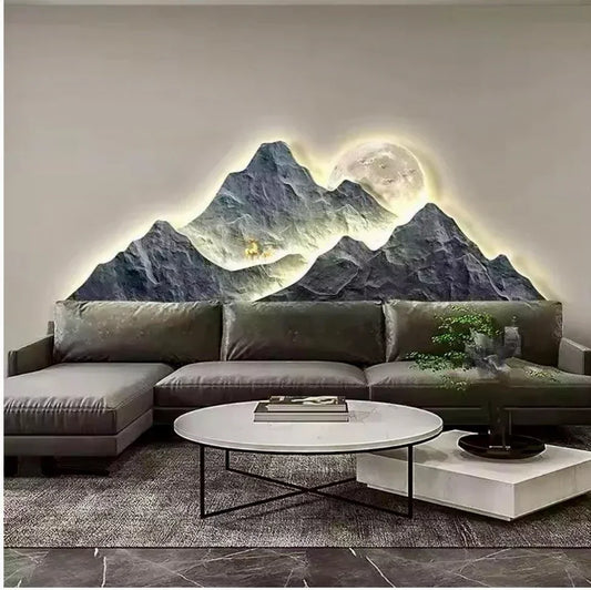 Minimalist Mountain Silhouette LED Panel Decor