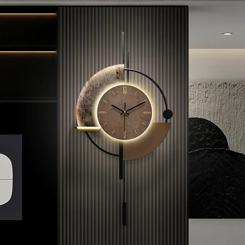 Modern Geometric LED Wall Clock – Luxury Silent Timepiece