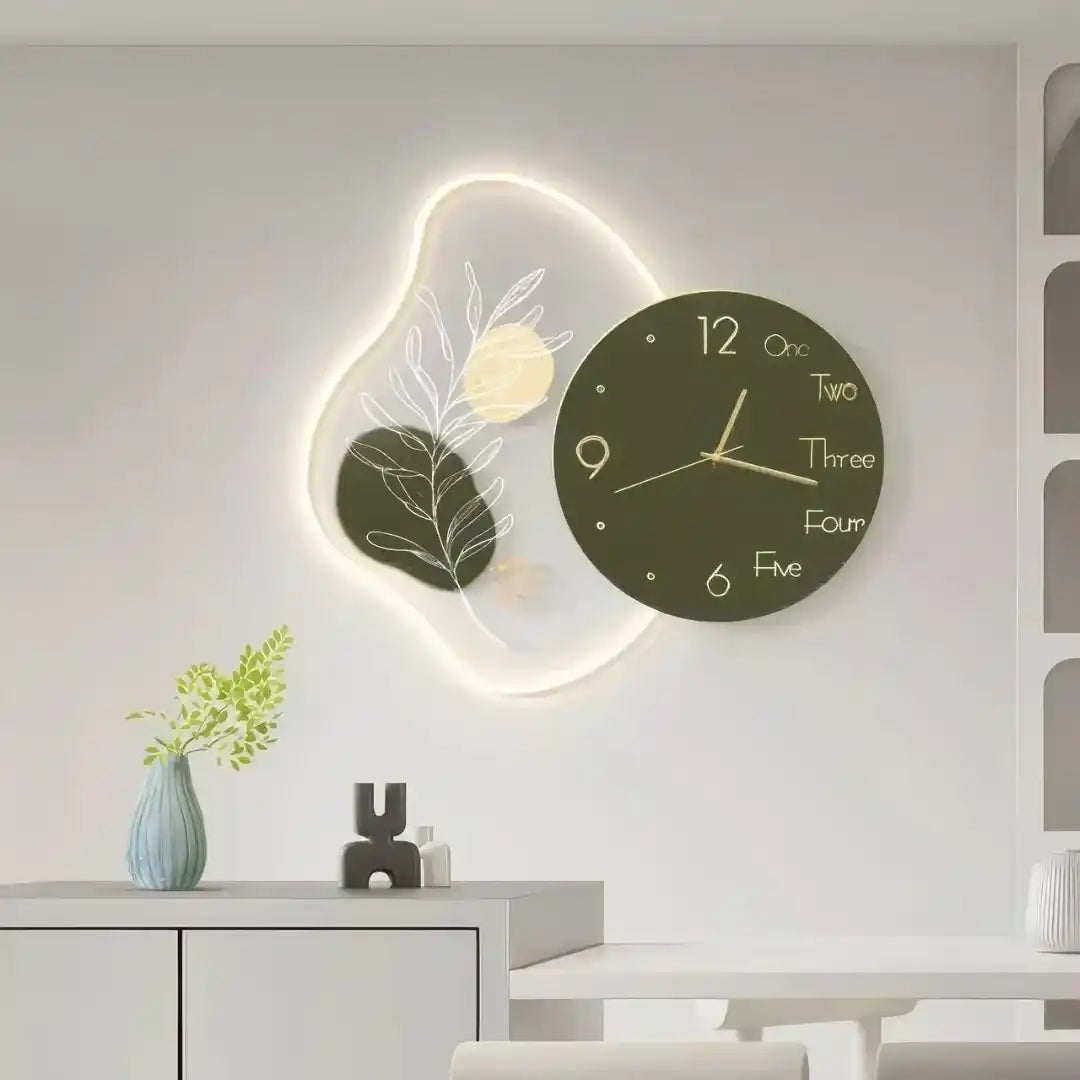 Abstract Glow LED Wall Clock-Black