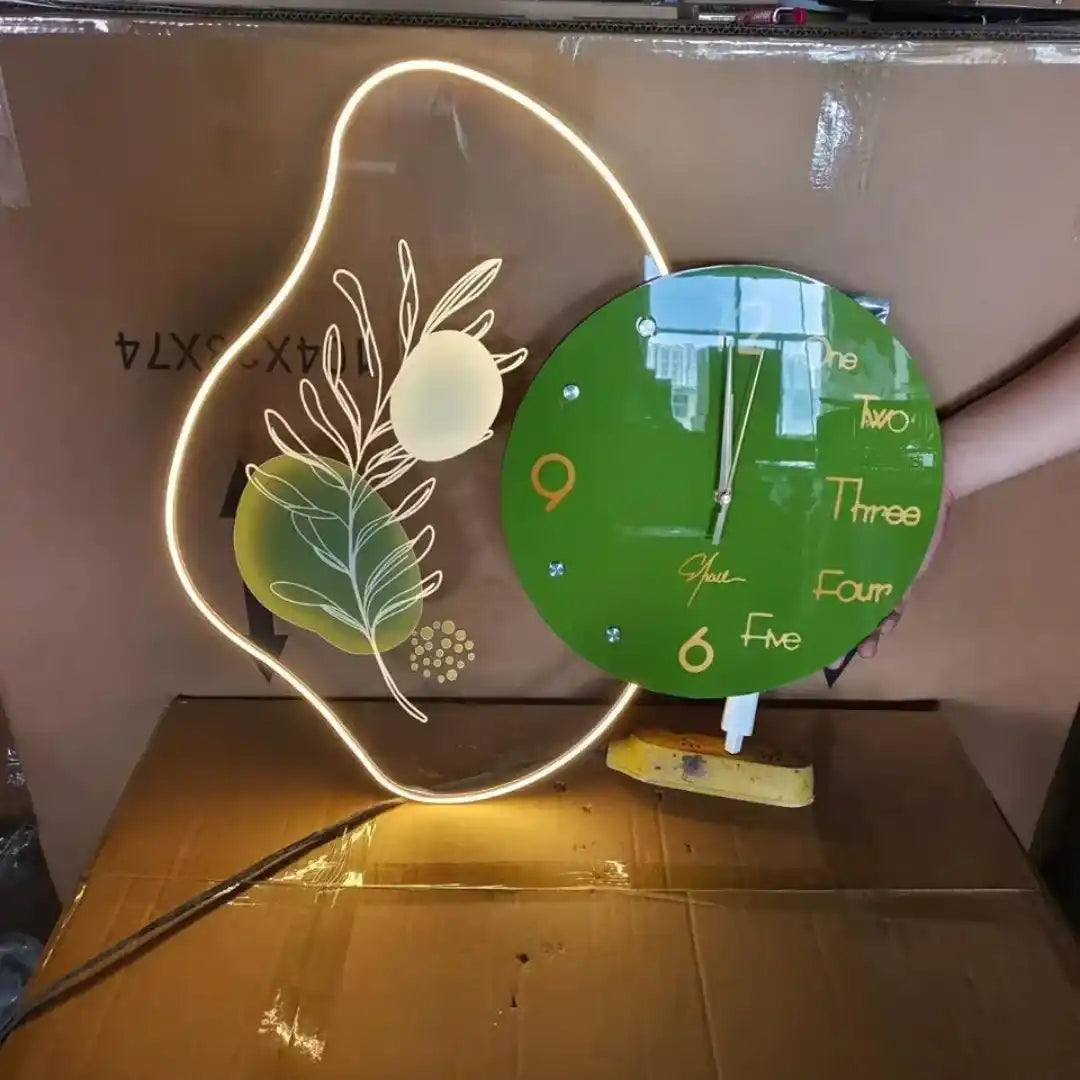 Abstract Glow LED Wall Clock-Black