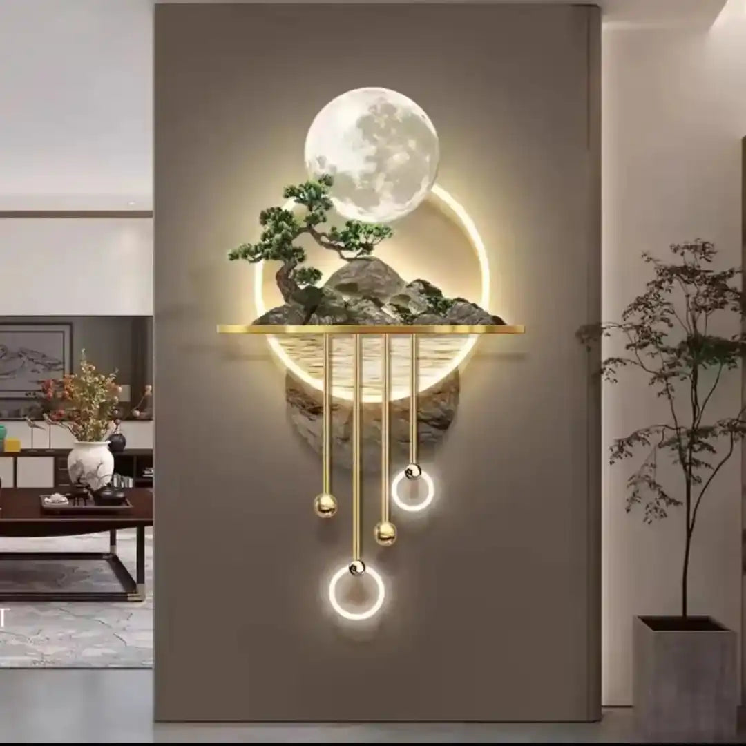 Lunar Harmony LED Wall Art Moonlight Glow