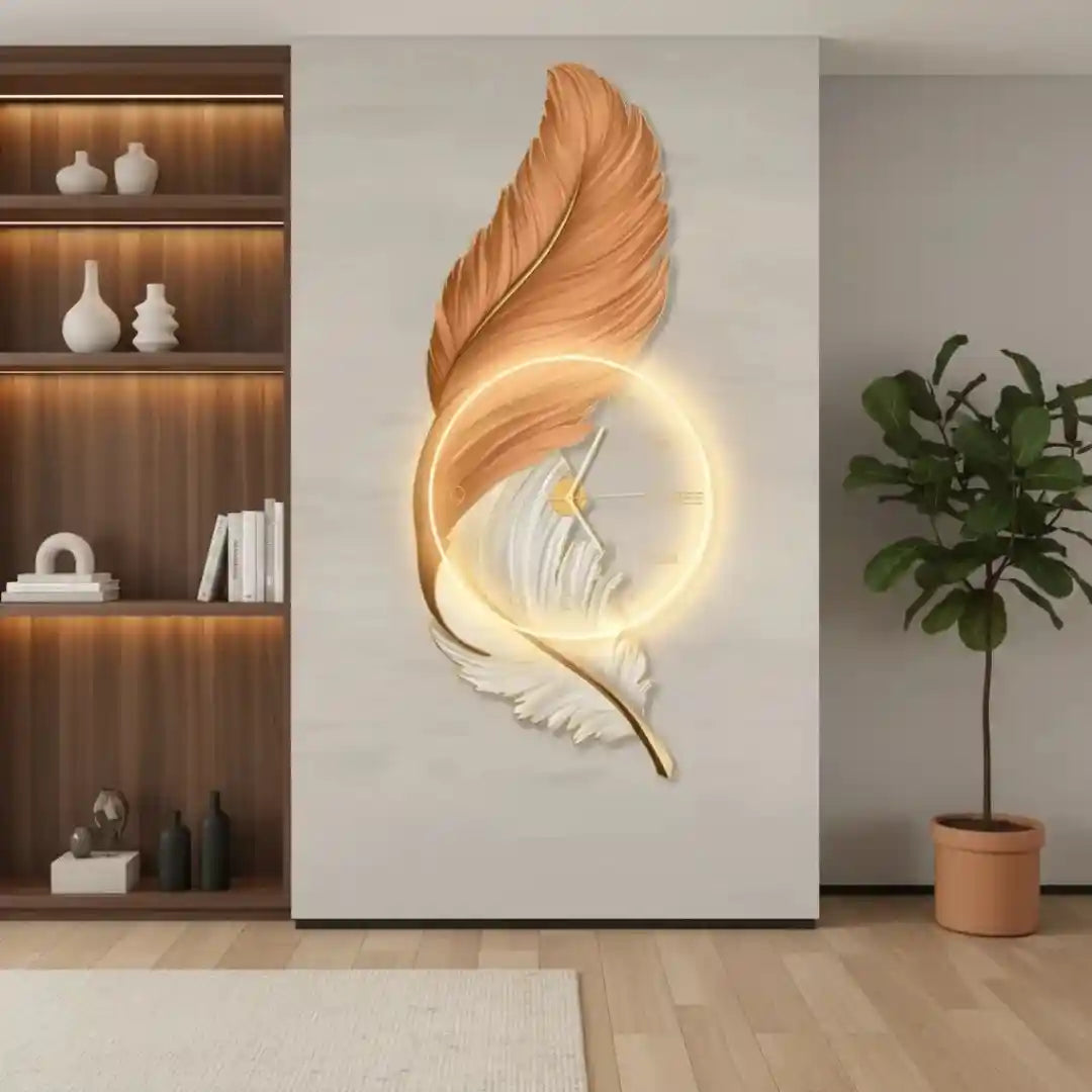 Feather Halo LED Wall Clock-Green