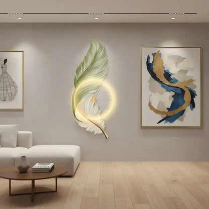 Feather Halo LED Wall Clock-Green