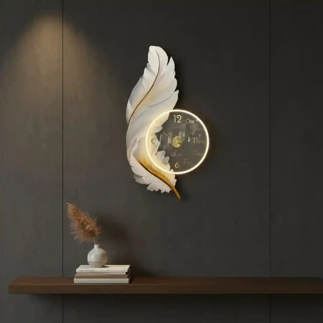 Feather Halo LED Wall Clock-Green