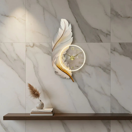 Feathers clock creative design decoration wall painting clock LED Decor (Copy) (Copy) (Copy)