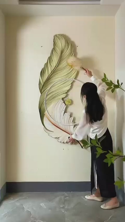 Feather Halo LED Wall Clock-Green